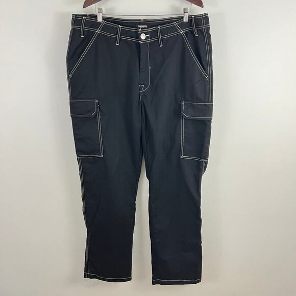 True Religion Baggy Cargo Pants Black Men Size 36 NEW - Picture 10 of 10
